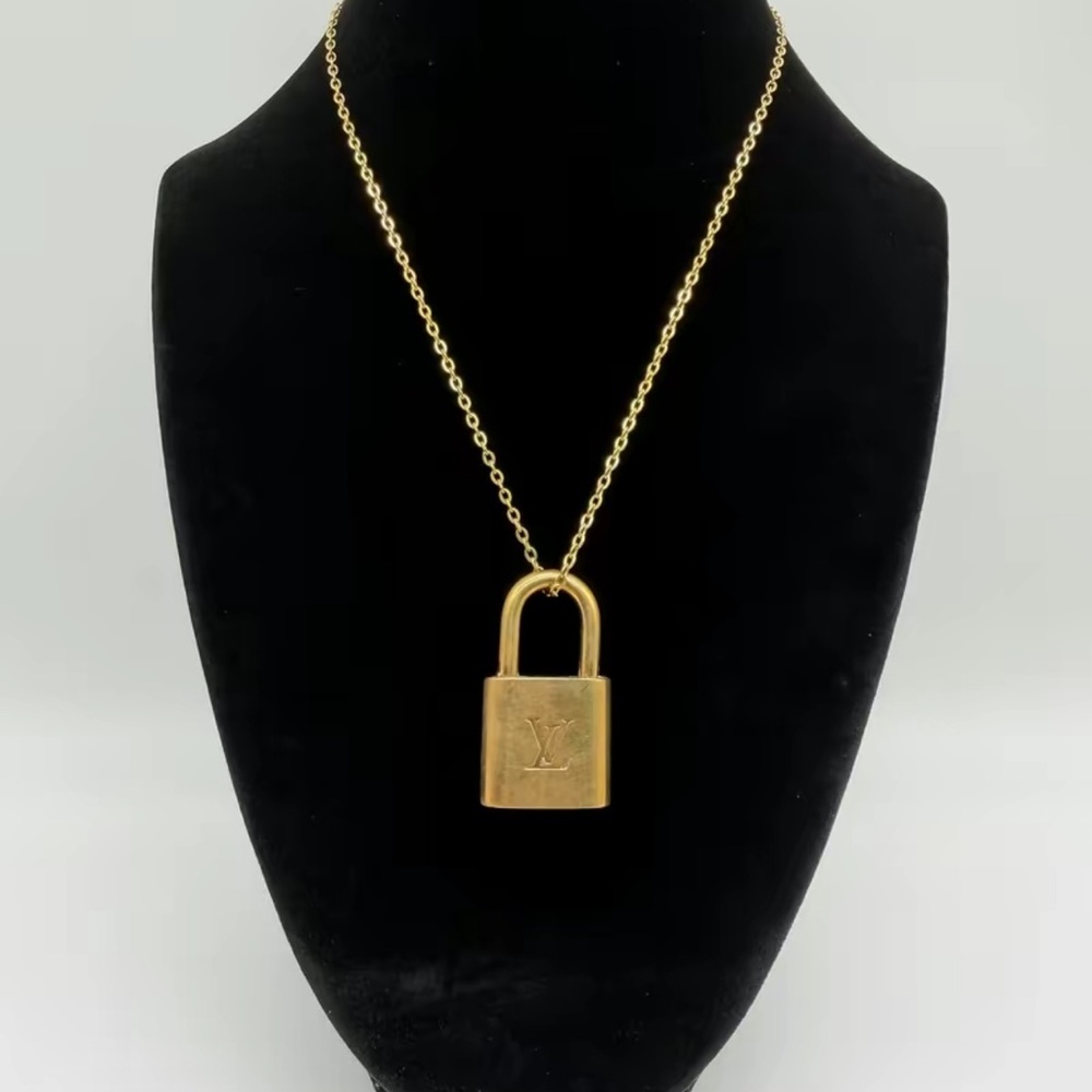 Louis Vuitton Gold Padlock Necklace